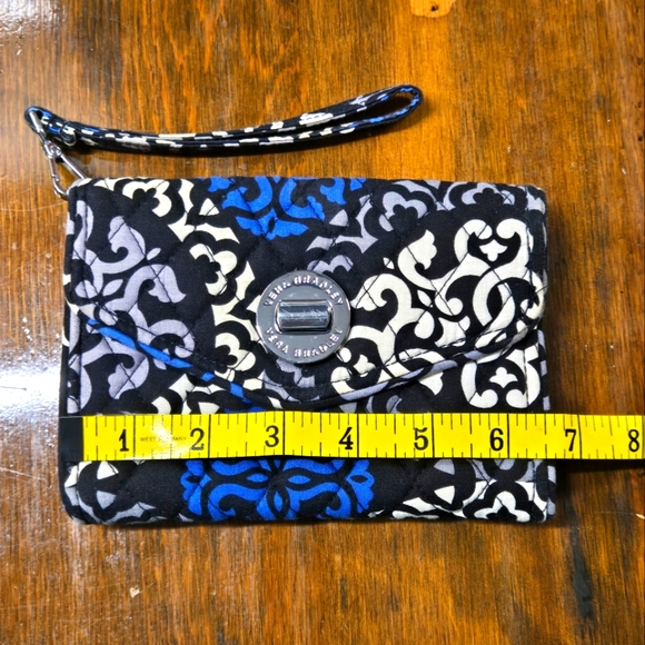 Vera Bradley Smartphone Wristlet Clutch Purse Canterbury Cobalt Blue Retired - Picture 5 of 7